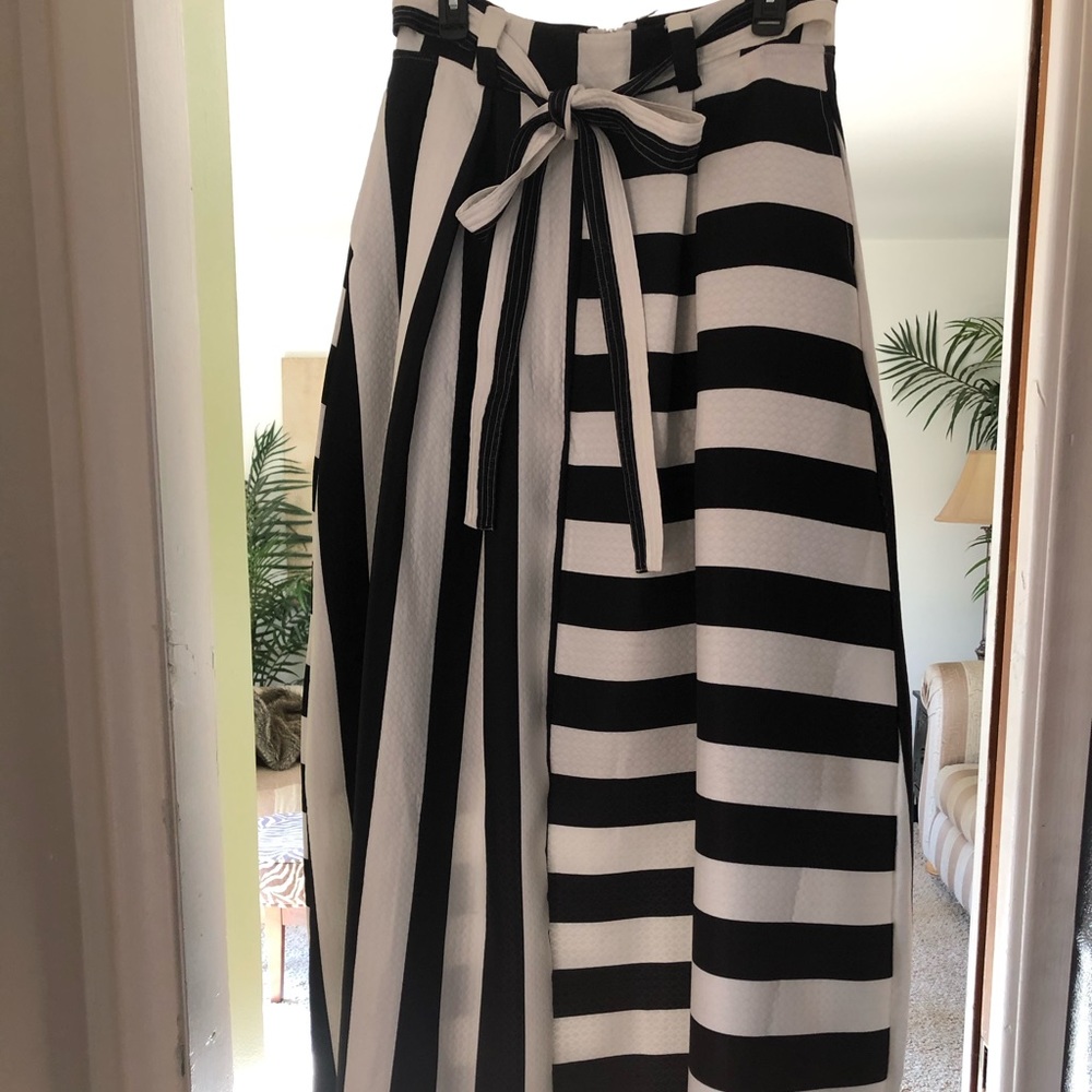TOV Los Angeles full, pleated maxi skirt.